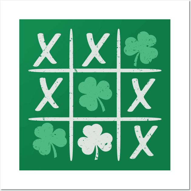 St Patrick's Day Tic-Tac-Toe Lucky Shamrock Wall Art by Etopix